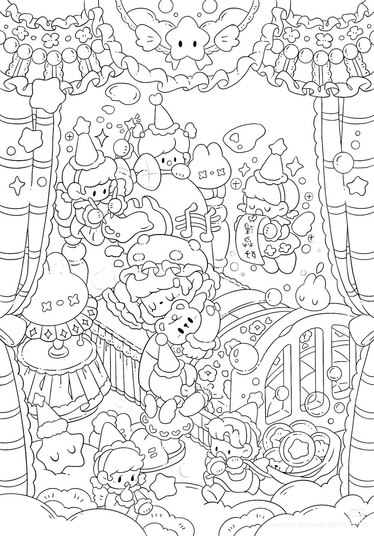 4 Digital Coloring Pages Kawaii