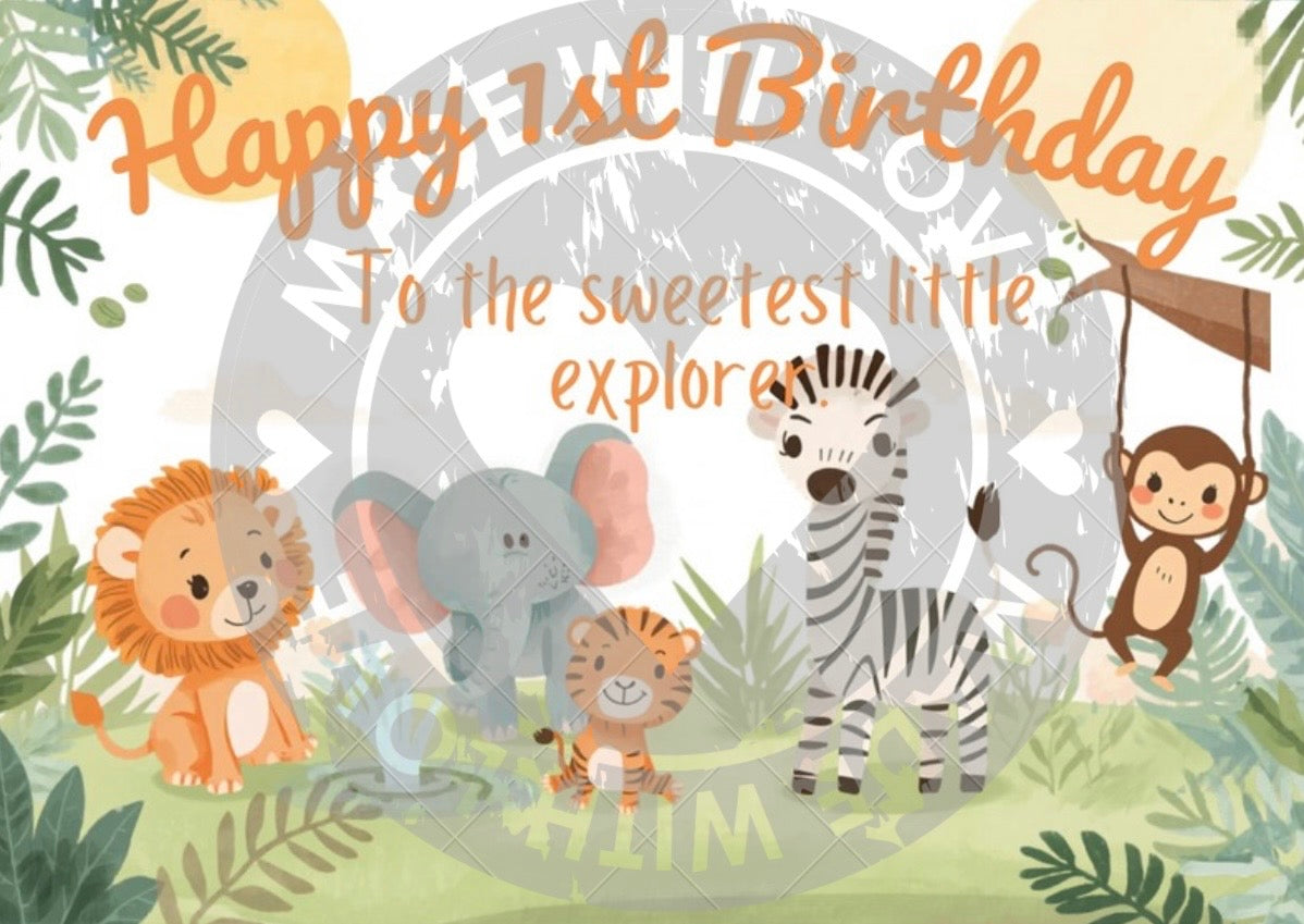 Digital Baby First Birthday Card