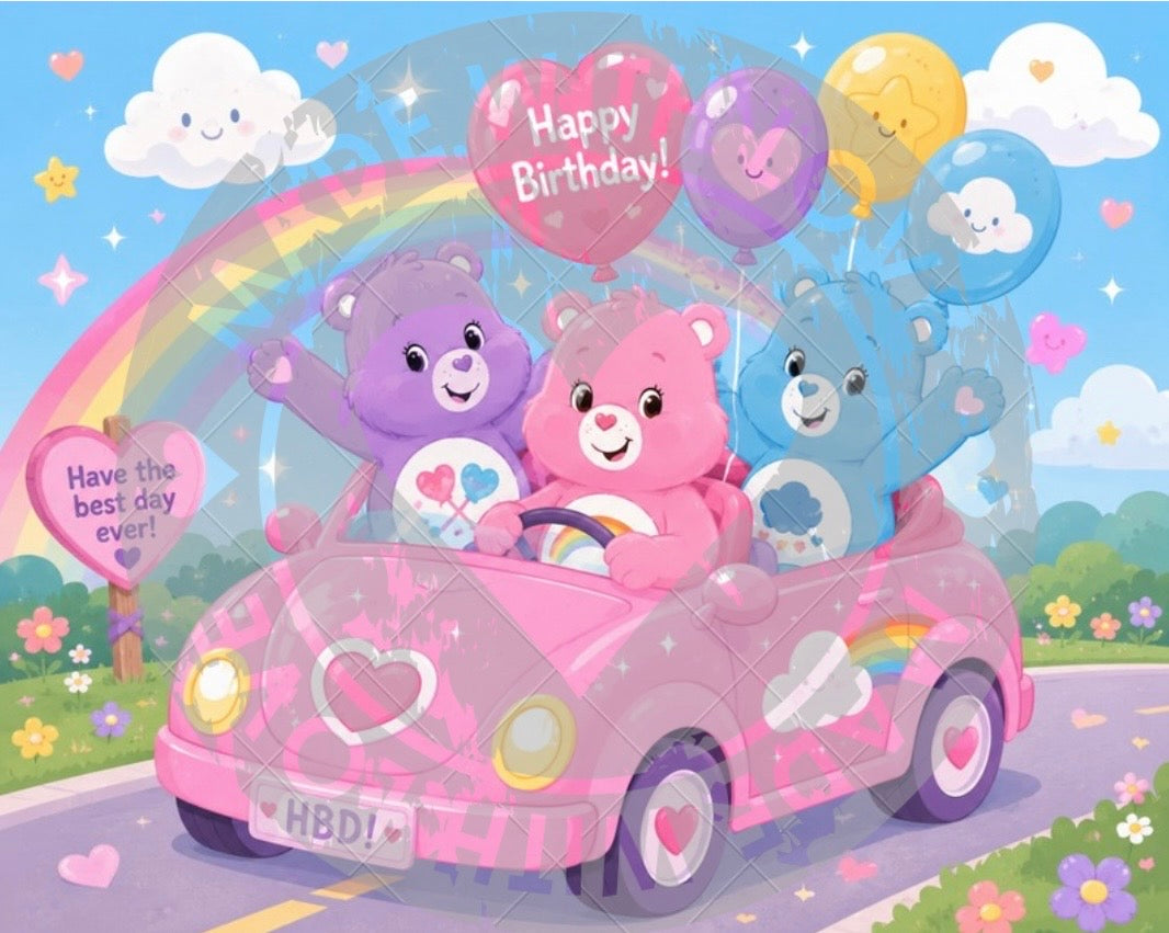 Digital Carebear Birthday Card