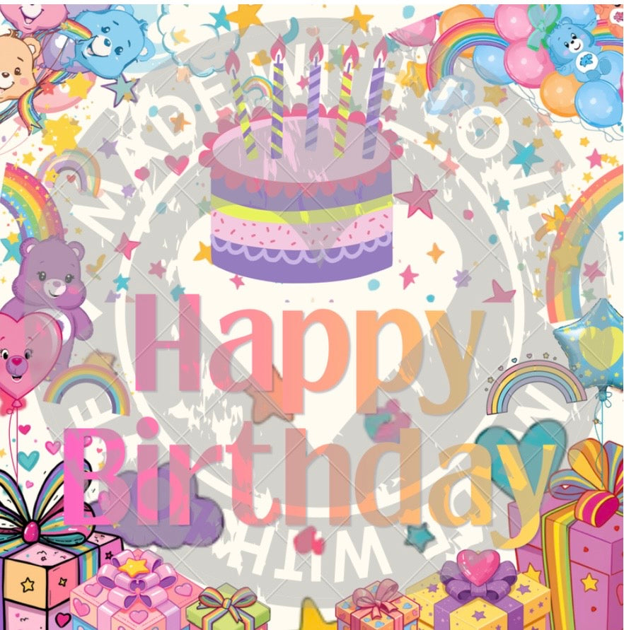 Digital Carebear Birthday Card